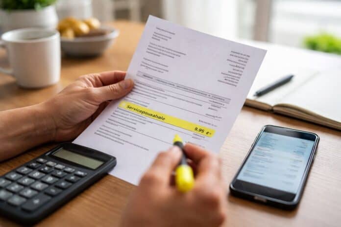 Servicepauschale auf der Rechnung prüfen